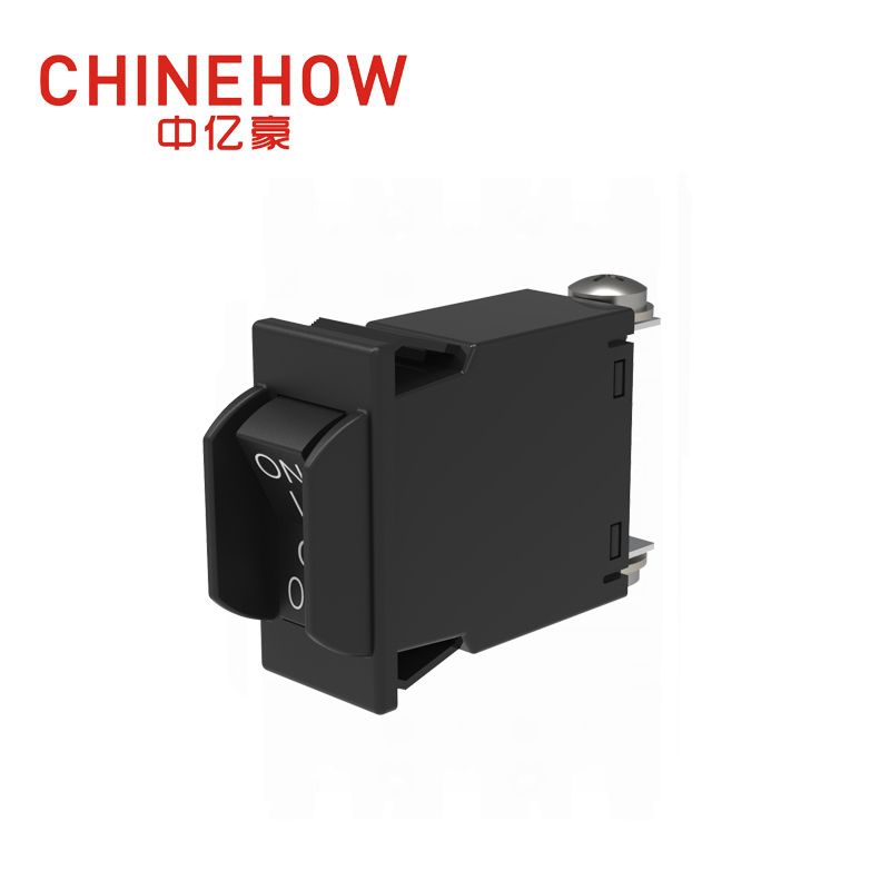 CVP-SM Hudraulic Magnetic Circuit Breaker Angle Rocker With Guard Actuator with M4 Screw Bus 1P Black Auxiliary Switch