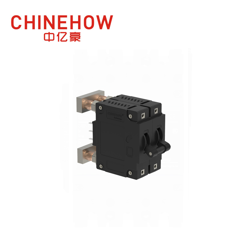 CVP-FR Hydraulic Magnetic Circuit Breaker Long Handle Actuator Per Pole with Bullet and Alarm Switch 2P 