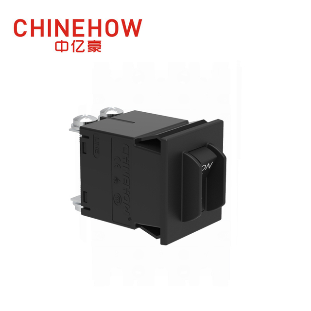 CVP-SM Hudraulic Magnetic Circuit Breaker Angle Rocker With Guard Actuator with M4 Screw Bus 2P Black