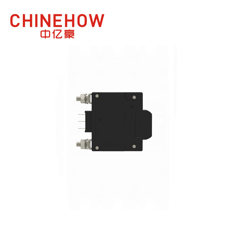 CVP-FR Hydraulic Magnetic Circuit Breaker Angle Rocker Actuator with Guard with M6 Stud and Auxiliary Switch 1P 
