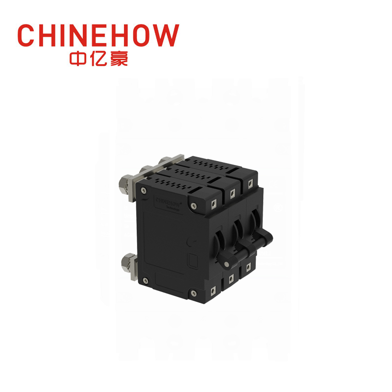 CVP-FR Hydraulic Magnetic Circuit Breaker Long Handle Actuator Per Unit with M6 Stud and Alarm Switch 3P 
