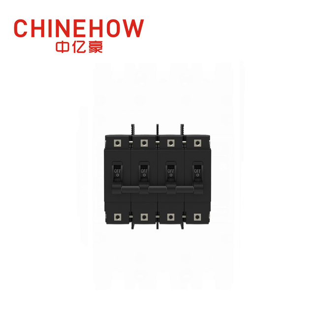 CVP-FR Hydraulic Magnetic Circuit Breaker Long Handle Actuator Per Pole with M6 Stud and Terminal Barriers 4P 