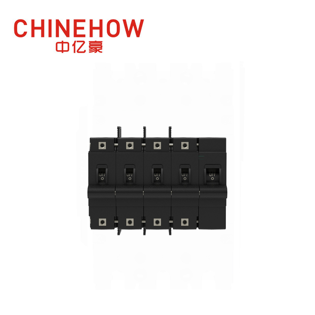 CVP-FR Hydraulic Magnetic Circuit Breaker Long Handle Actuator with M6 Stud and Terminal Barriers 4P + Remote Control 