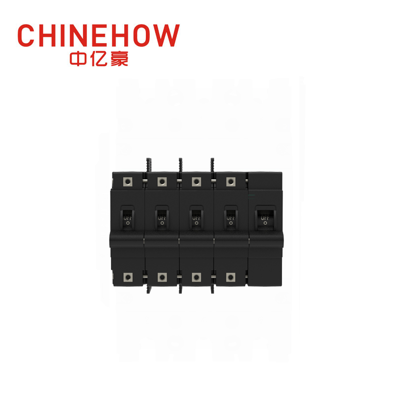 CVP-FR Hydraulic Magnetic Circuit Breaker Long Handle Actuator with M6 Stud and Terminal Barriers 4P + Remote Control 