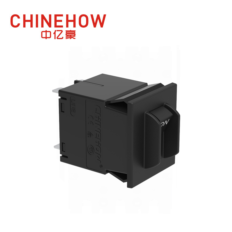 CVP-SM Hudraulic Magnetic Circuit Breaker Angle Rocker With Guard Actuator with Tab(Q.C.250) 2P Black