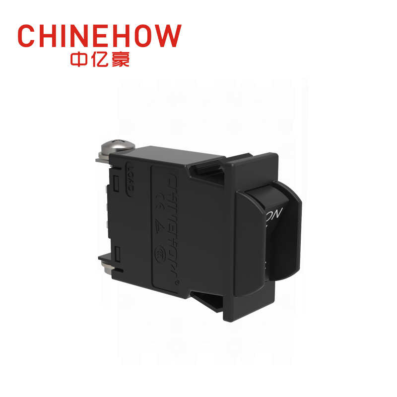 CVP-SM Hudraulic Magnetic Circuit Breaker Angle Rocker With Guard Actuator with M4 Screw Bus 1P Black Auxiliary Switch