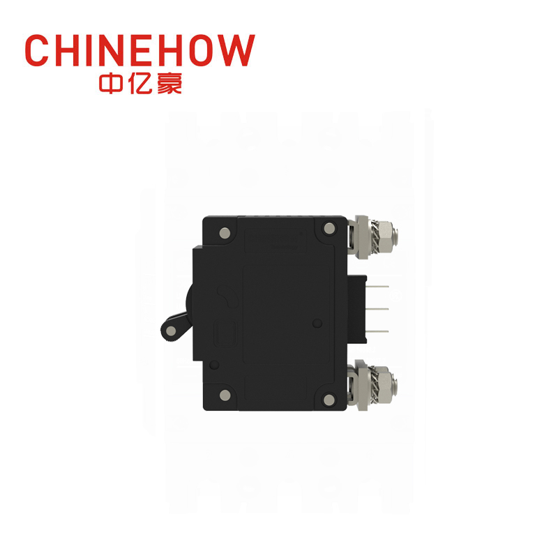 CVP-FR Hydraulic Magnetic Circuit Breaker Long Handle Actuator Per Pole with M6 Stud and Auxiliary Switch 2P 