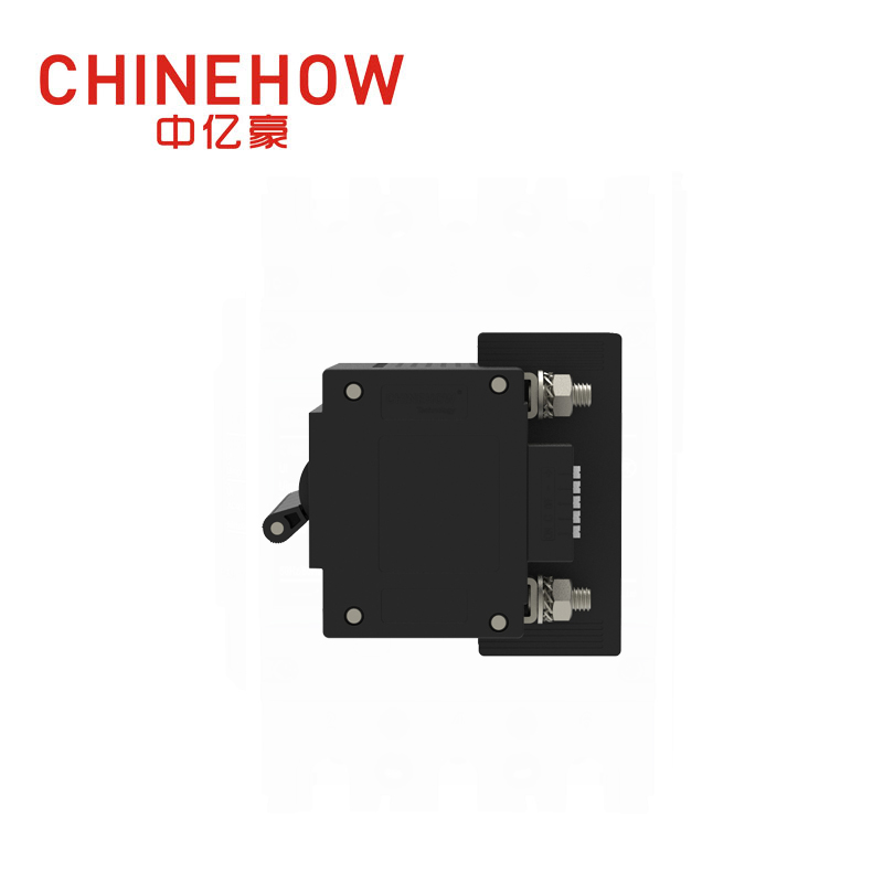 CVP-FR Hydraulic Magnetic Circuit Breaker Long Handle Actuator with M6 Stud and Terminal Barriers 4P + Remote Control 