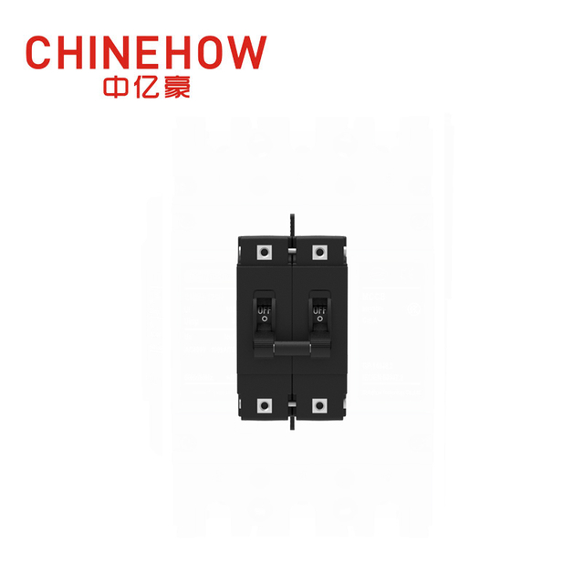 CVP-FR Hydraulic Magnetic Circuit Breaker Long Handle Actuator Per Pole with M6 Stud and Auxiliary Switch 2P 