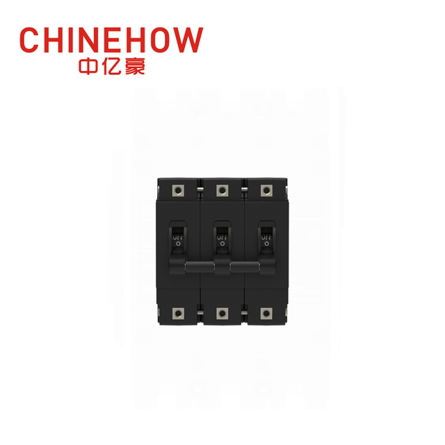 CVP-FR Hydraulic Magnetic Circuit Breaker Long Handle Actuator Per Pole with M6 Stud and Terminal Barriers 3P 