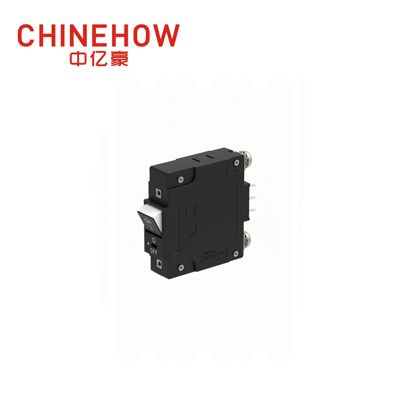 CVP-FR Hydraulic Magnetic Circuit Breaker Flat Rocker Actuator with Guard with M5 Screw and Auxiliary Switch 1P
