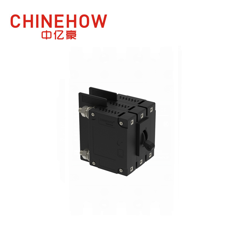 CVP-FR Hydraulic Magnetic Circuit Breaker Long Handle Actuator Per Unit with M6 Stud and Terminal Barriers 3P 
