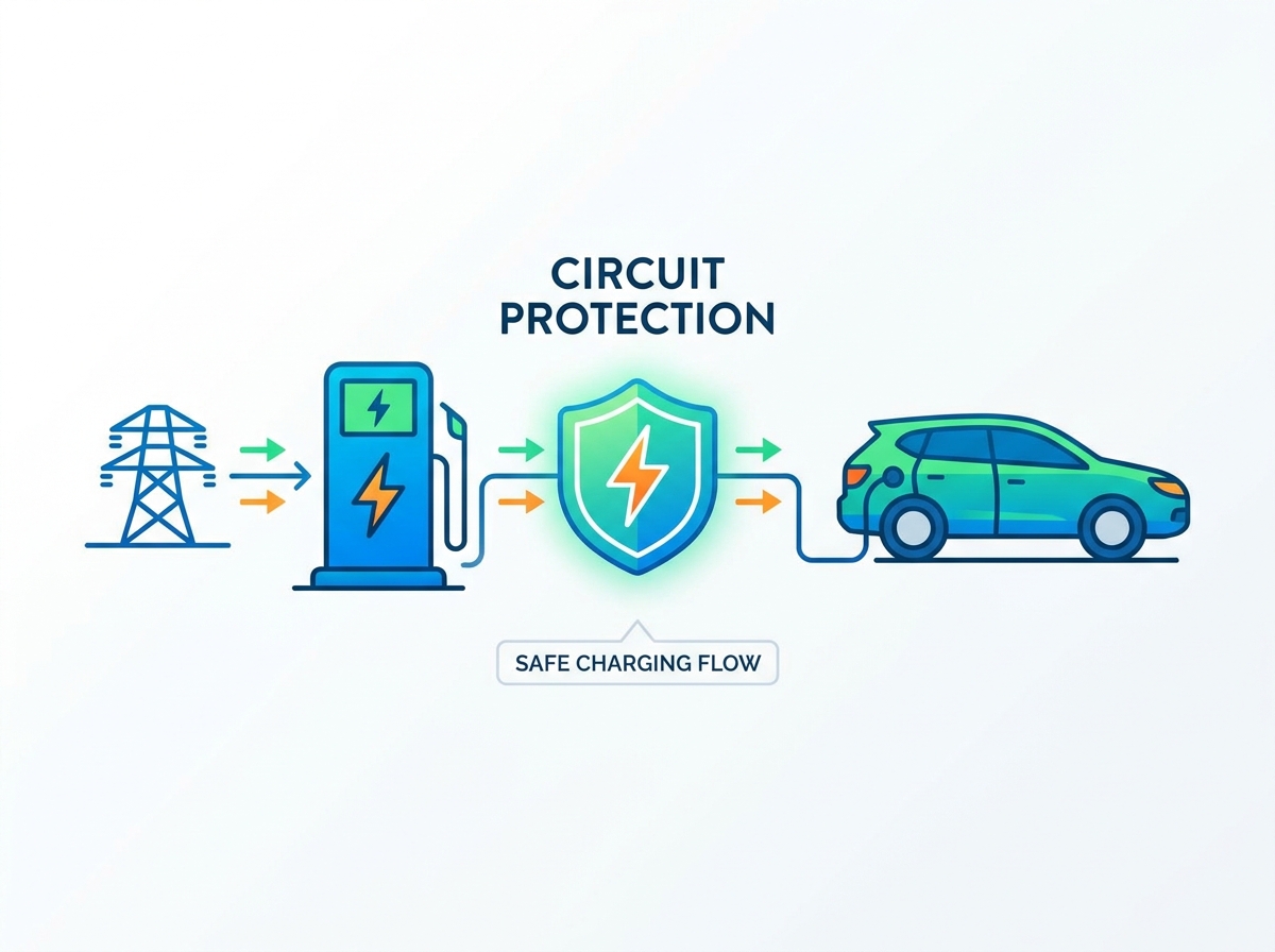 EV charging circuit protection components and technical schematics