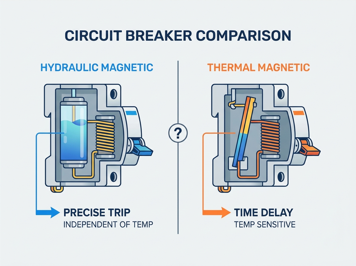 Hydraulic Magnetic vs Thermal Magnetic Circuit Breaker Comparison